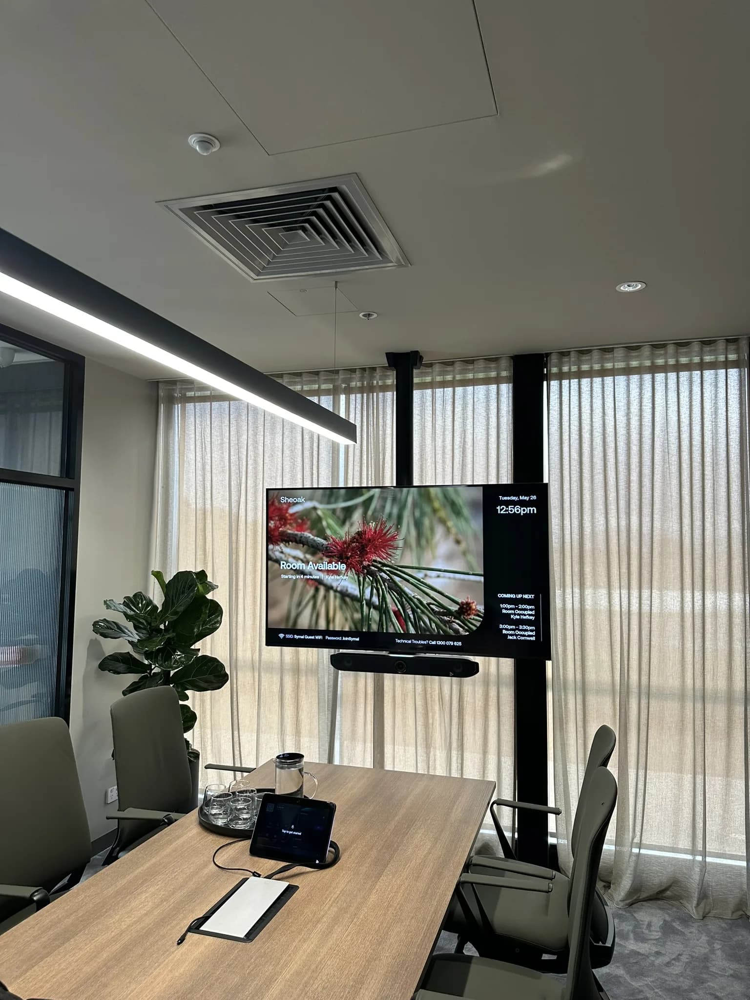 Sheer curtains installed in a commercial office fitout in Avalon